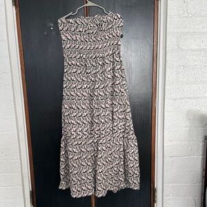 Anthropologie Black and White Strapless Dress